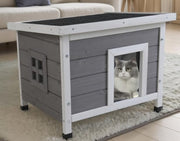 猫ハウス 外猫ハウス ペットハウス 屋外用 猫小屋 犬小屋 屋外 防水 冬 座布団付き 通気性 防寒 雨よけ 小型犬 野外猫 組立簡単 屋内 防風 防雨 換気 (グレー) - 14