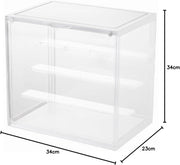 フィギュアケース アクリル 棚 4個セット コレクションケース uvカット 取り外し可能な仕切り ディスプレイケース 人形内部展示4段式 積み重ね可能 マグネット式 透明 防塵 組み立て簡単 (4, ホワイト) - 2