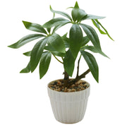 フェイクグリーン 人工観葉植物 観葉植物 フェイク 造花 パキラ 水やり不要 お手入れ簡単 鉢植え インテリア 人工 鉢付き フェイク植物 室内 屋外 玄関 オフィス お祝い卓上 ミニ 小型 (23ｃｍ) - 1