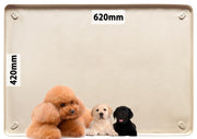 犬 トイレトレー シリコン ワイド 小型犬 トイレマット シリコントイレ 多頭飼い お手入れ簡単 620mm×420mm (ベージュ, S) - 1