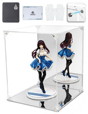 フィギュアケース 棚 アクリル 4個セット フィギュア棚 コレクションケース クリア 積み重ね可能 開閉 組み立て式 マグネット式扉 アクリルケース フィギュア ショーケース 防水防塵 幅30×奥17×高さ23cm ホワイト (4, S) - 10