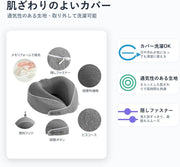 ネックピロー 首枕 飛行機 低反発 人間工学 360度サポート トラベルピロー 折りたたみ 超軽量 コンパクト収納 洗濯機対応 通気カバー アイマスク 耳栓付き 携帯枕 クッション 新幹線 夜行バス 車中泊 在宅ワーク 父の日 母の日 誕生日 プレゼント (ライトグレー) - 7