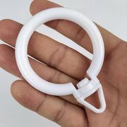 カーテンリング 内径40mm 白 スライドリング カーテン リング フック 20個入り 大きめ つっぱり棒用 360°回転 ホワイト シャワー リング カーテンレールリング 太め ポールにも適用(ホワイト, 20) - 5