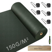 防草シート 1m 50m 高密度 150g/㎡ 防草シート 高耐久不織布 除草シート 厚手 ぼうそうシート 雑草防止シート 透水性 遮光性アップ 防そうシート UV耐候剤配合 紫外線劣化防止 雑草対策 工事用 園芸用 人工芝下 (グリーン, 1ｍ×50ｍ) - 1
