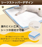 犬 トイレトレー スーパーワイド シリコン 大型犬 トイレ マット 特大 シリコントイレ ワイド 多頭飼い お手入れ簡単 922mm×642mm (ベージュ, XL, ２枚セット) - 4