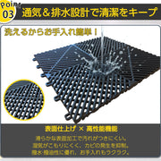 ガレージタイル ガレージ 20枚セット 連結式 40cm×40cm×1.8cm はめ込み フロアマット ジョイントマット パネル タイルマット 水はけ 置き敷き 床材 正方形 (ブラック20枚セット) - 5