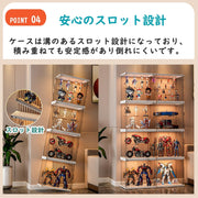 フィギュアケース アクリル 棚 4個セット コレクションケース uvカット 取り外し可能な仕切り ディスプレイケース 人形内部展示4段式 積み重ね可能 マグネット式 透明 防塵 組み立て簡単 (4, ホワイト) - 6