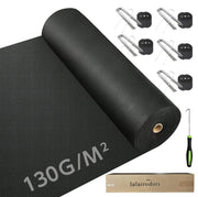 防草シート 2ｍx50ｍ 防そうシート 除草シート 雑草防止シート 高密度 120g/m² 水捌け 雑草防止 厚手 不織布 黒 高耐久 高透水 高密度 農業 園芸 家庭菜園 庭 ガーデニング 人工芝下 固定ピン黒丸【幅2mを幅1ｍに折り畳んでの発送】 (ブラック, 2*50m) - 11