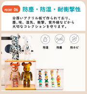 フィギュアケース 棚 アクリル 4個セット 開閉 コレクションケース 扉 大型 積み重ね 縦置き 横置き 組み立て式 内部展示3段式 マグネット式 防塵 幅34cm×奥23cm×高さ32.2cm (4, M) - 7