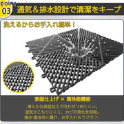 ガレージタイル ガレージマット 20枚セット 40×40×1.8cm はめ込み 滑り防止 水はけ設計 置き敷き (グレー) - 5
