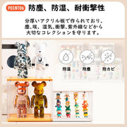 フィギュアケース 棚 アクリル 4個セット フィギュア棚 コレクションケース クリア 積み重ね可能 開閉 組み立て式 マグネット式扉 アクリルケース フィギュア ショーケース 防水防塵 幅30×奥17×高さ23cm ホワイト (4, S) - 7
