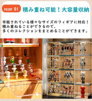フィギュアケース アクリル 棚 4個セット コレクションケース uvカット 取り外し可能な仕切り ディスプレイケース 人形内部展示4段式 積み重ね可能 マグネット式 透明 防塵 組み立て簡単 (4, ホワイト) - 3