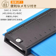 型取りゲージ 輪郭ゲージ コンターゲージ 型取り器具 型取り 測定工具 高精度 曲線定規 輪郭コピー DIY (5インチ) - 3