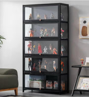 フィギュアケース アクリル 棚 4個セット コレクションケース uvカット 取り外し可能な仕切り ディスプレイケース 人形内部展示4段式 積み重ね可能 マグネット式 透明 防塵 組み立て簡単 (4, ホワイト) - 13