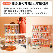 フィギュアケース 棚 アクリル 4個セット フィギュア棚 コレクションケース クリア 積み重ね可能 開閉 組み立て式 マグネット式扉 アクリルケース フィギュア ショーケース 防水防塵 幅30×奥17×高さ23cm ホワイト (4, S) - 2