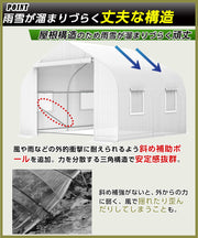 ビニールハウス 温室 ビニール温室 温室ハウス 家庭用 屋外 両側開閉 防寒 防雨 通気 観葉植物 園芸家庭菜園 ガーデニング 園芸 2m×2m×2m (2m) - 4