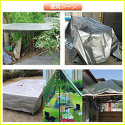 防水シート シルバーシート 屋外 屋根 厚手 雨よけ UV 漏れ防止 断熱 耐水 台風 ゲリラ豪雨 水害対策 保温性 耐寒性 耐久性 カバー 庭 屋上 保護 防雪 防水 災害 防災 ロープ付き (5.8ｍ×7.8ｍ) - 6