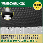 防草シート 2ｍ 50ｍ 120g/m² 高密度 防草 シート 除草シート ぼうそうシート 不織布 雑草防止シート 厚手 高耐久性 雑草防止 透水性 遮光性アップ UV耐候剤配合 紫外線劣化防止 雑草対策 工事用 園芸用 人工芝下 Uピン杭100本と黒丸100枚付き 黒色【幅2mを幅1ｍに折り畳んでの発送】 (黒色, 2*50m) - 4