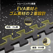 ジムマット 筋トレ 60×60cm 大判 12枚セット 二層構造 ホームジムマット ゴムマット トレーニング 筋トレ 防音 衝撃吸収 振動吸収 床保護 自宅 ホームジム トレーニング器具用 (12, 黒/白) - 5