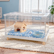ハムスターケージ 特大 アクリル 75cm ハイタイプ 全面透明 ゴールデンハムスター ケージ 大きい 組み立て簡単 耐久性 安定感 小動物用（75×47×43cm） - 12