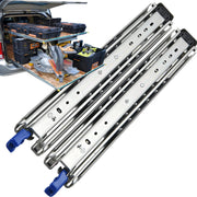 スライドレール 1500mm 重量用 ロック付き 53㎜ 3段引き ハイエース レール スライド 引き出しスライド 工業用 左右2本入れ (スライド1500mm－3000mm,53mm幅) - 12