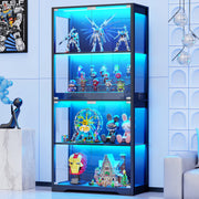 フィギュアケース アクリル 棚 4個セット コレクションケース uvカット 取り外し可能な仕切り ディスプレイケース 人形内部展示4段式 積み重ね可能 マグネット式 透明 防塵 組み立て簡単 (4, ホワイト) - 8