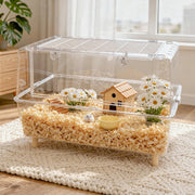ハムスターケージ 特大 アクリル 75cm ハイタイプ 全面透明 ゴールデンハムスター ケージ 大きい 組み立て簡単 耐久性 安定感 小動物用（75×47×43cm） - 18