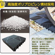 ガレージタイル ガレージ 20枚セット 連結式 40cm×40cm×1.8cm はめ込み フロアマット ジョイントマット パネル タイルマット 水はけ 置き敷き 床材 正方形 (ブラック20枚セット) - 3